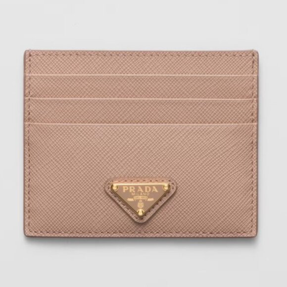 Genuine Prada Saffiano Saffiano Leather Card Holder in Powder Pink(CIPRIA) Color - Picture 1 of 8